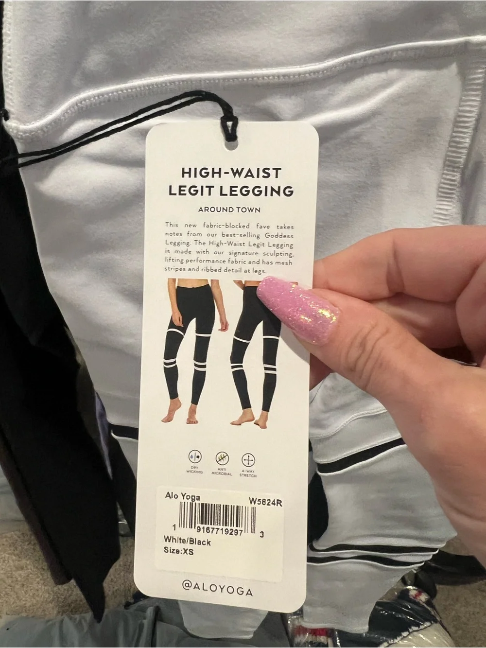 ALO Yoga Legit Leggings, Black & White XS NWT